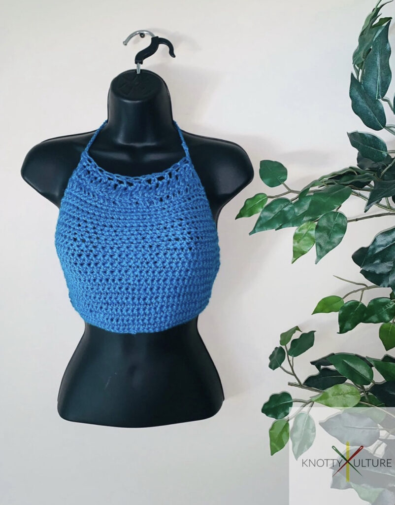 Ocean Blue Halter Top (L)
